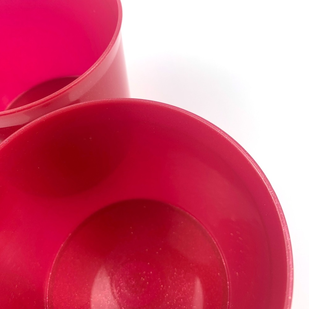Tupperware Limited Edition Glitter Sparkle Red Canisters w/ Lids 2.5 Cups Lot 2 - Picture 12 of 15